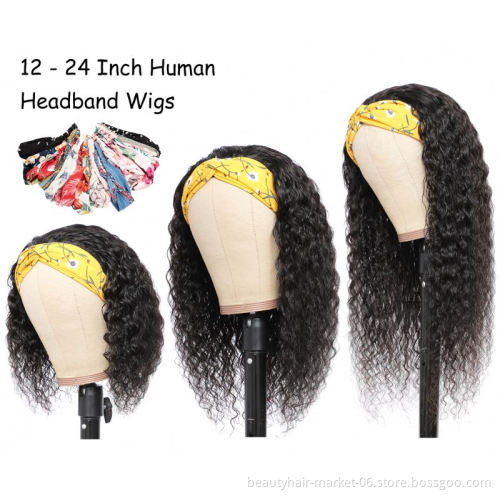 Body wave headband wig human hair wig headband blonde human hair headband wig